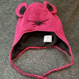 EGG Baby Pink Mouse Alpaca Fleece Hat - M